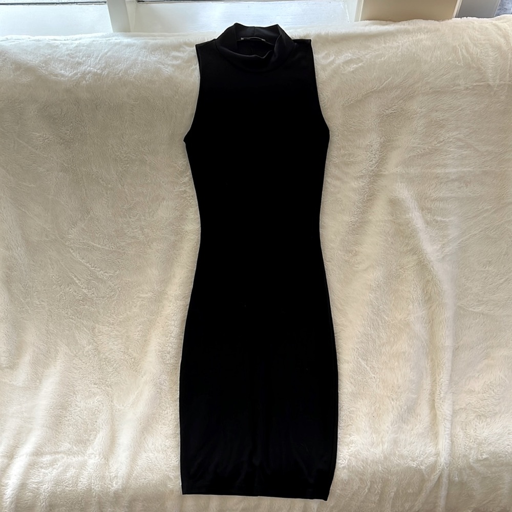 Mock Neck Midi Dress
